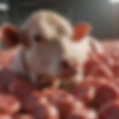 Environmental Advantages of Lab-Grown Meat Visual representation of the environmental benefits of lab-grown meat