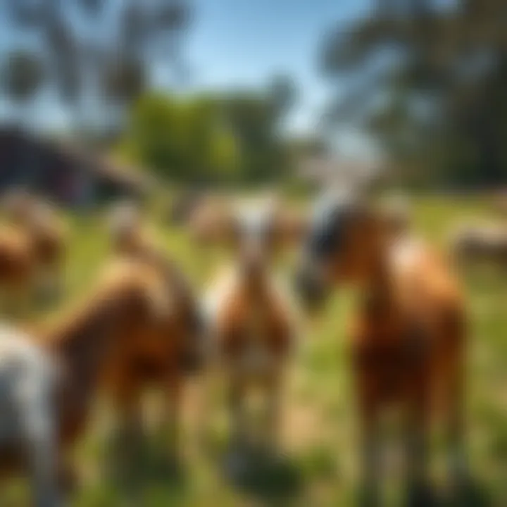 Social Dynamics Among Goats Goats interacting socially in a pasture