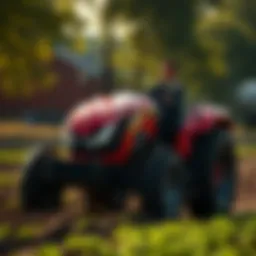 A powerful sub compact tractor in an agricultural setting