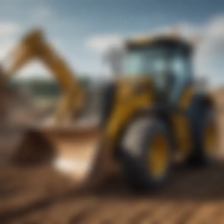 Close-up of advanced technology integrated into excavation tractors, highlighting modern enhancements.