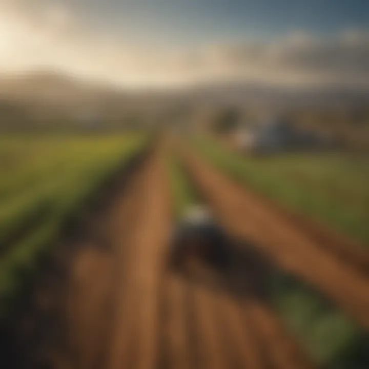 Vibrant farm landscape with diverse crops