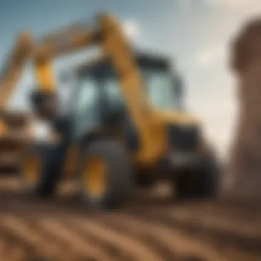 A backhoe operator meticulously controlling the machine during excavation