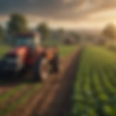 Sustainable Practices in Agriculture Illustration of sustainable farming practices influenced by behavior change