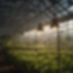 High-Pressure Sodium Light Fixture in a Greenhouse