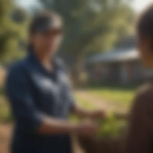 A community health outreach worker engaging with community members