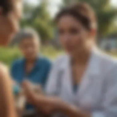 Community members participating in a health screening event