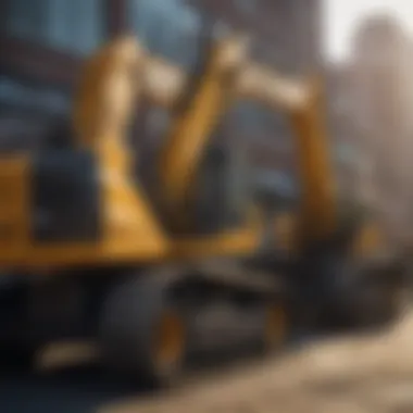 Rental construction equipment yard in New York