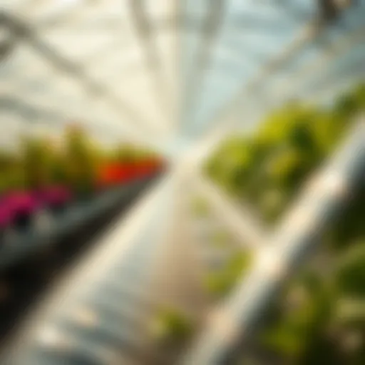 A close-up view of corrugated plastic sheets used in greenhouse construction