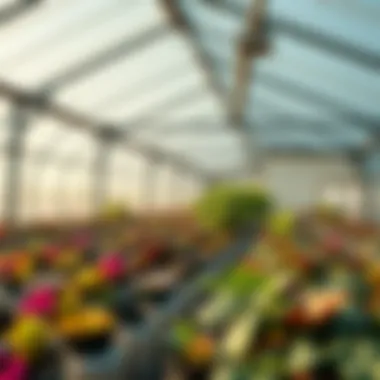 Modern Greenhouse with Corrugated Plastic Panels A modern greenhouse showcasing corrugated plastic panels in its structure