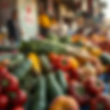 Close-up of colorful Afghan vegetables and fruits at a local market
