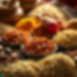 Vibrant display of traditional Afghan spices and grains