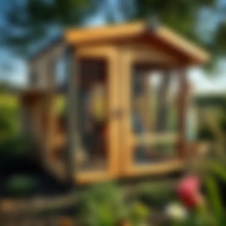 A modern, eco-friendly chicken coop made from recycled materials