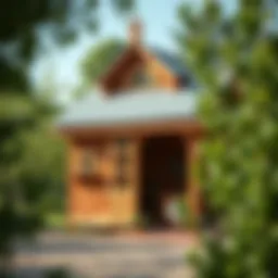 A beautifully designed wooden chicken coop surrounded by greenery