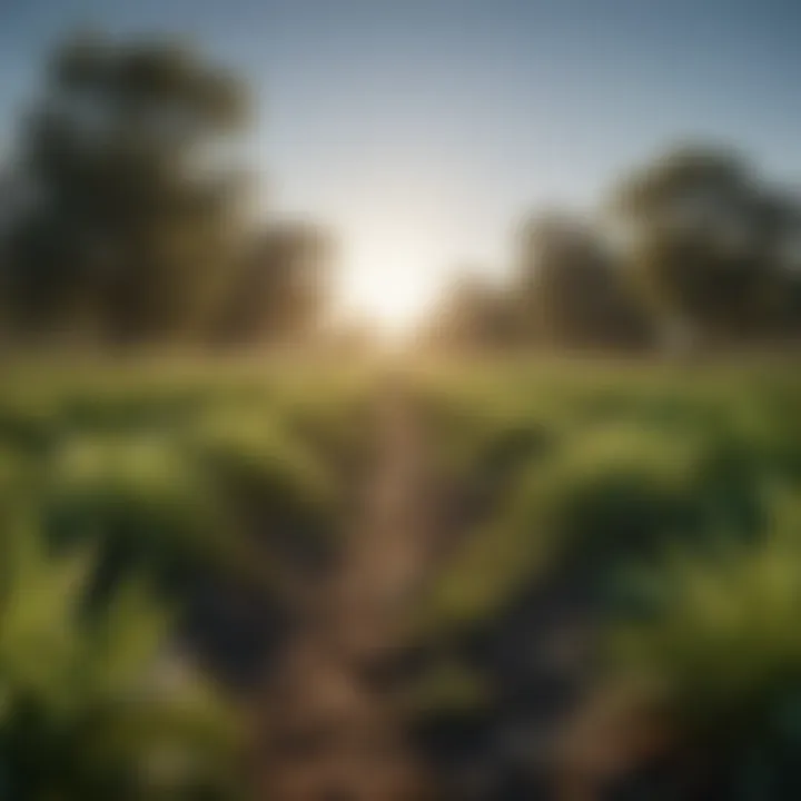 Lush farmland showcasing ecological diversity