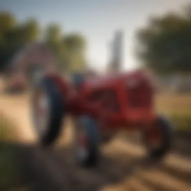 Farmall tractor in action on a modern farm