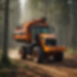 A modern forestry harvester in action, showcasing advanced technology and efficiency.