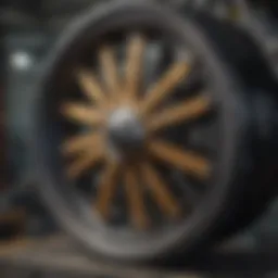 Detailed view of the Gallagher Tumble Wheel showcasing its mechanical design