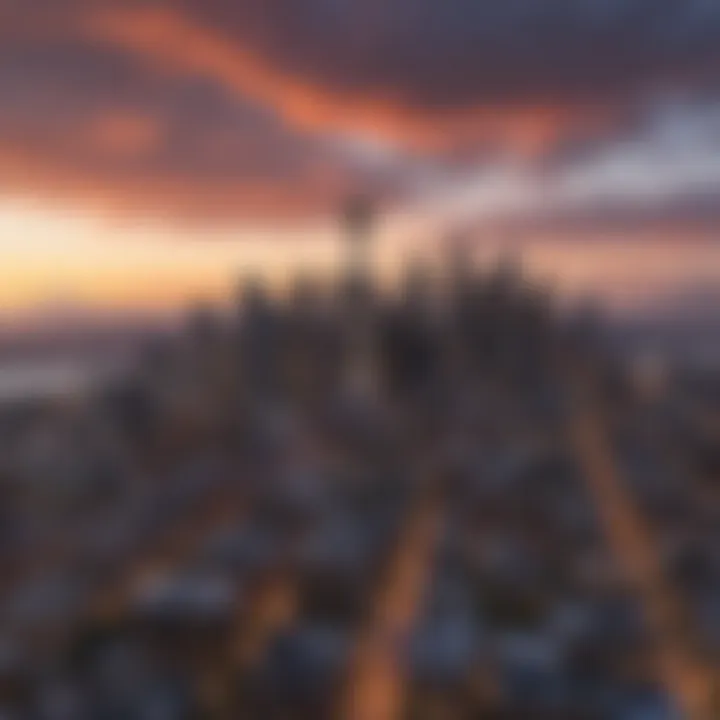 Seattle skyline with GIS data overlays