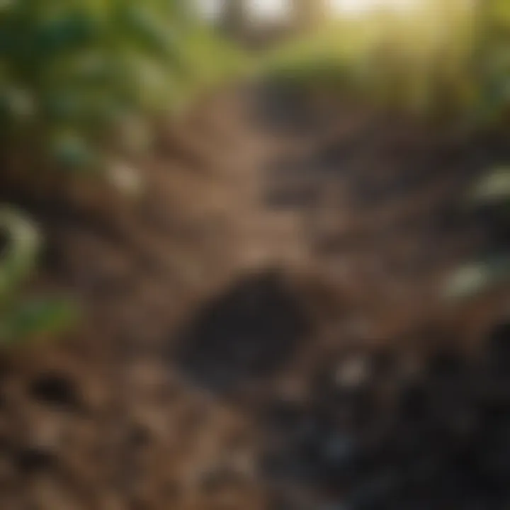 Nutrient-rich soil with vibrant crops
