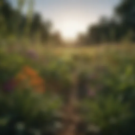 A lush field showcasing diverse plants used in herbal insecticides