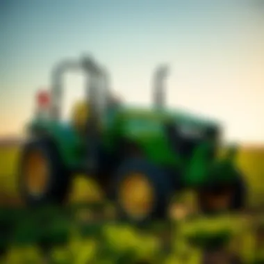 John Deere sub-compact tractor in a field