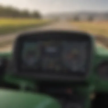 Close-up of John Deere electric tractor dashboard