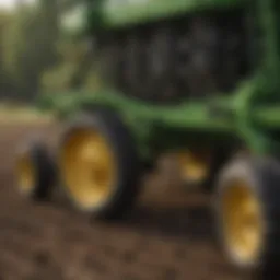 Detailed view of John Deere seeder component