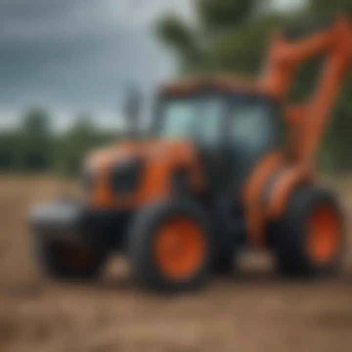 Close-up of Kubota equipment highlighting advanced technology and features