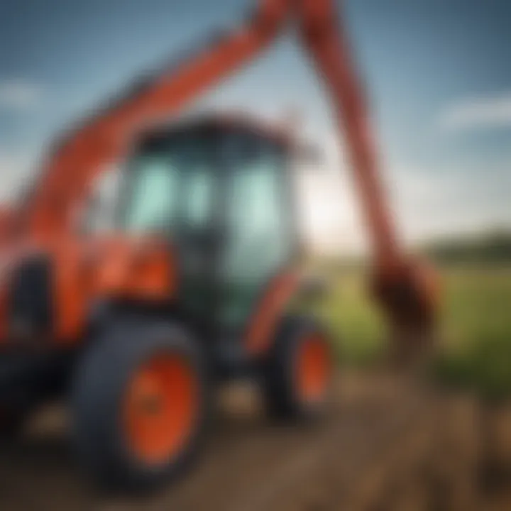 Close-up of Kubota equipment demonstrating advanced technology features