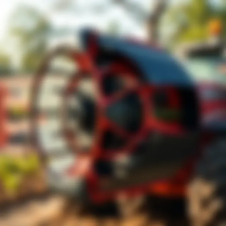 In-Depth Look at Leaf Collector Attachment Design Detailed view of a leaf collector attachment showcasing its design and components