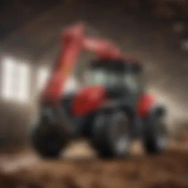 Detailed view of Mahindra tractor loader showcasing its robust construction