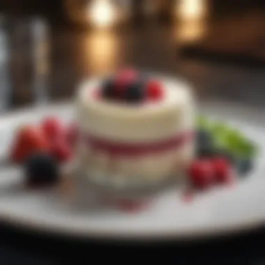 Panna Cotta with Berries Elegant panna cotta adorned with fresh berries