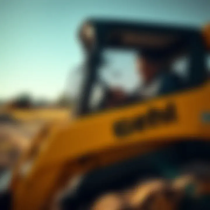 User operating the Gehl skid steer with precision