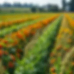 Diverse crops thriving in a well-maintained field showcasing the impact of effective pest management.