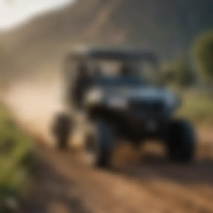 Modern UTV assisting in farming activities