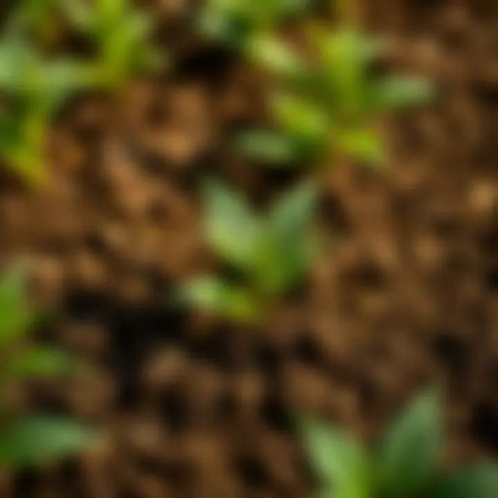 Close-up of healthy soil enriched by canaisseur cover crops