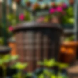 Close-up of a 7 gallon plastic nursery pot showcasing its design and durability