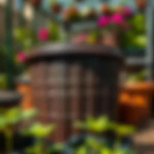 Close-up of a 7 gallon plastic nursery pot showcasing its design and durability