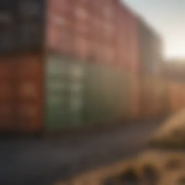 A close-up of a shipping container's usage in agriculture