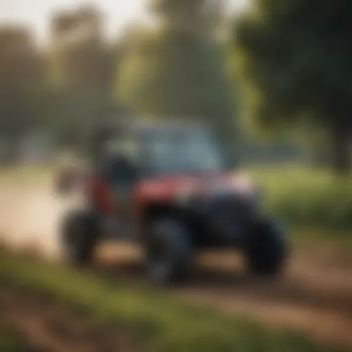 Compact UTV navigating through farm fields