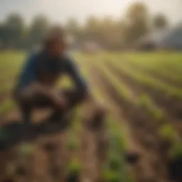 Sustainable farming practices in a vibrant field