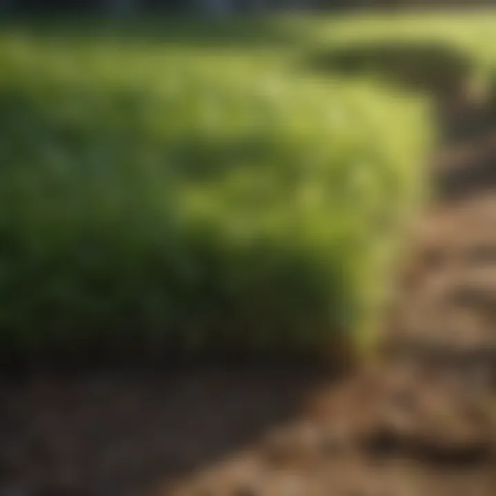 Diverse types of sod in a display