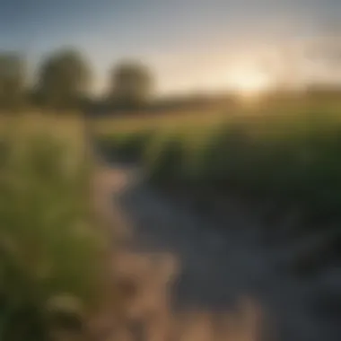 An illustration depicting the natural habitat of cool-season grasses under a clear sky.