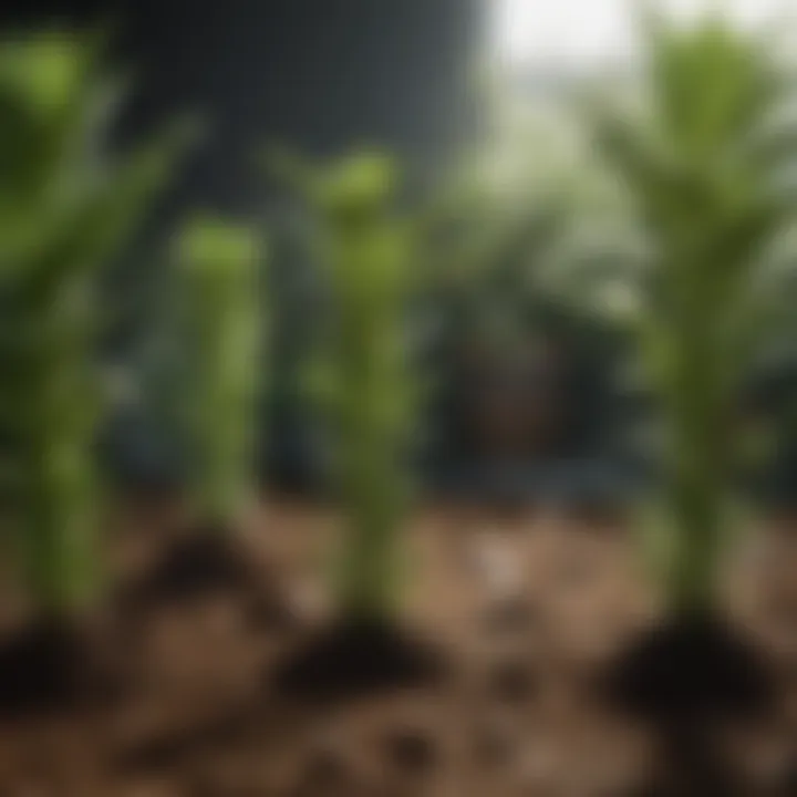 Illustration of plant growth stages supported by liquid fertilizers