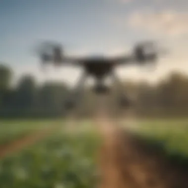 Close-up of drone technology showcasing advanced spraying mechanisms