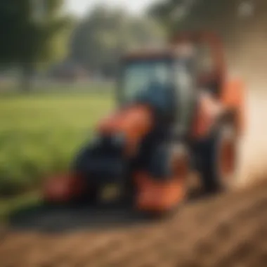 Farmers utilizing Kubota mini baler