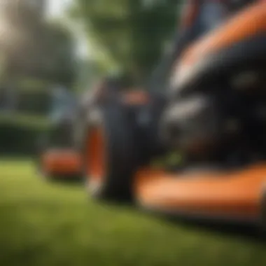 Close-up of riding lawn mower controls showcasing user-friendly design