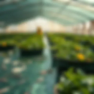 A serene aquaculture farm underlining sustainable practices.