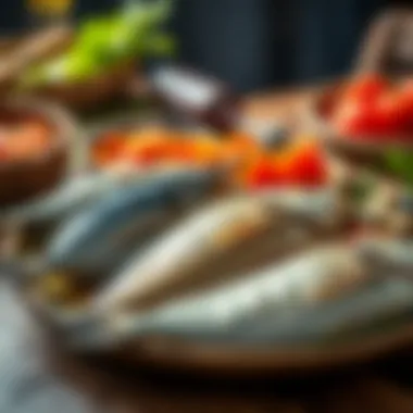 A platter of assorted fish dishes representing culinary diversity.