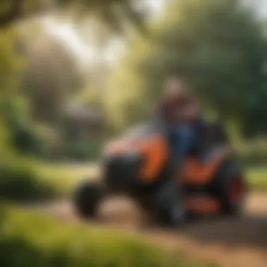 Demonstration of maintenance practices on a small stander mower